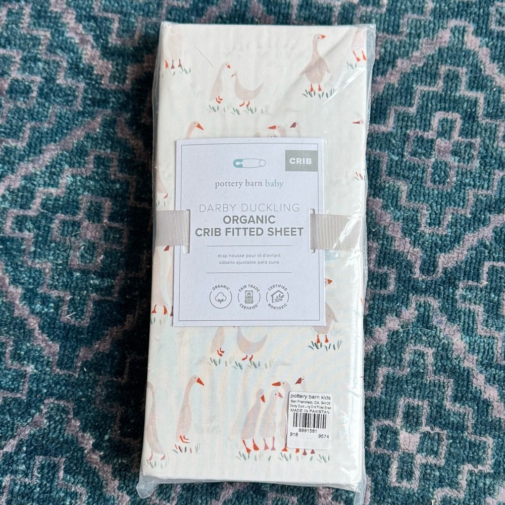 Darby Duckling Fitted Crib Sheet NWT